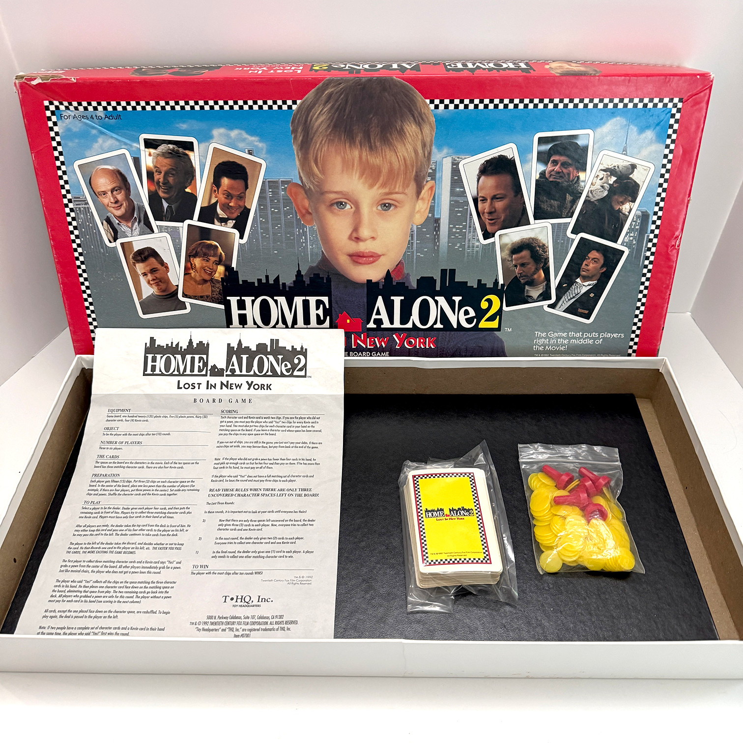 Vintage 1992 Home Alone 2 Lost in New York Board Game – T•HQ Inc – Complete Set