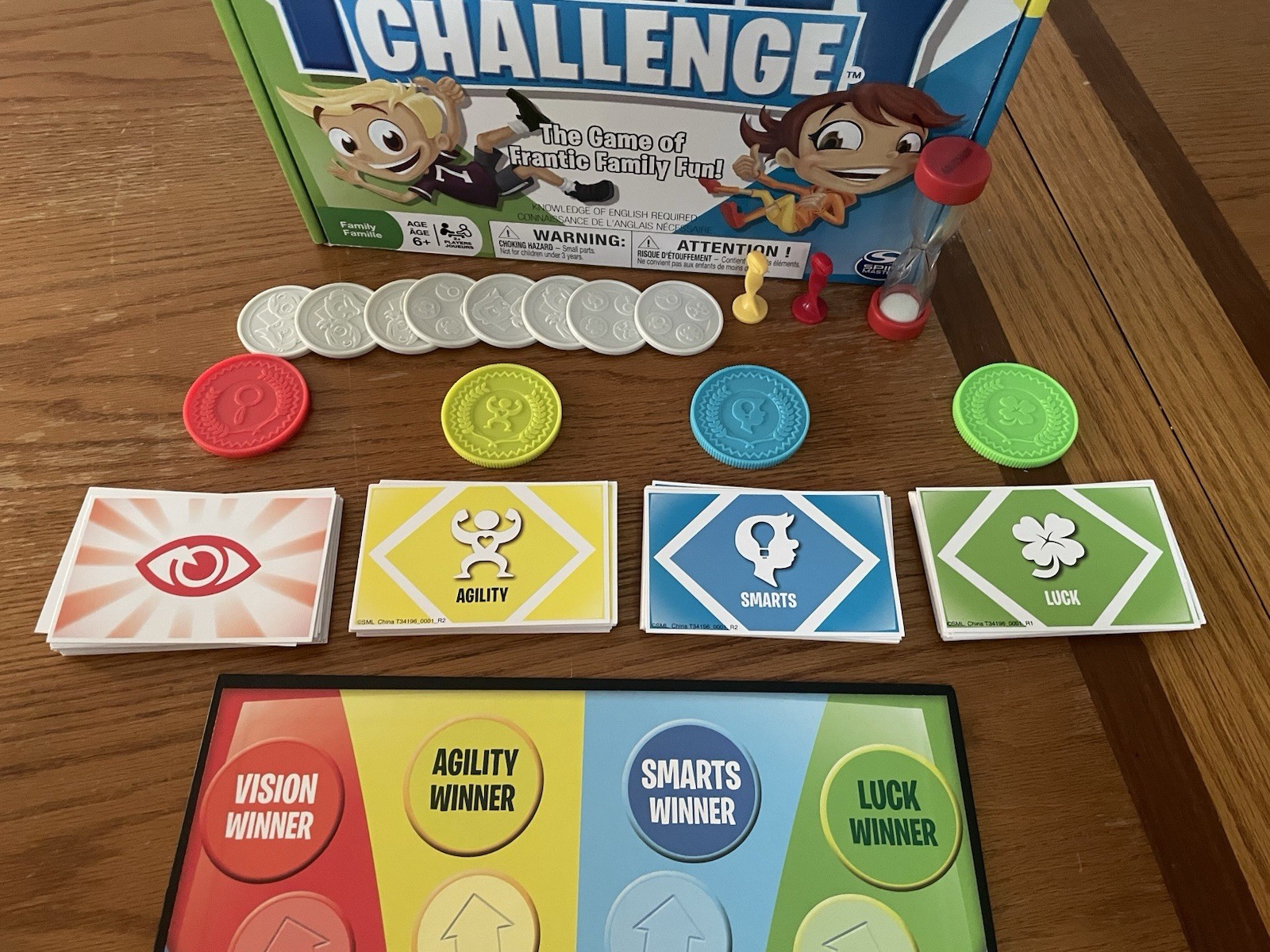 Spin Master Family Challenge Board Game w/ Timer Complete, 2+ Players, 6+