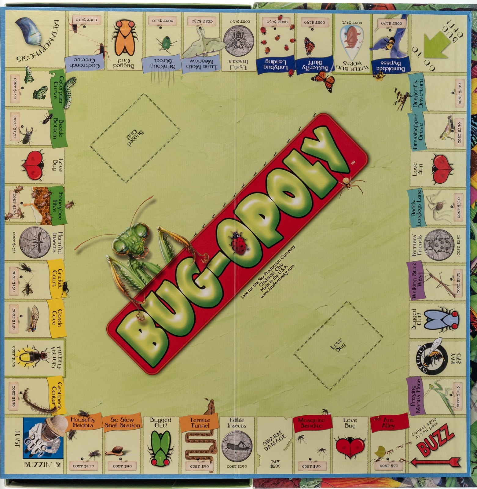 Bug-opoly Late for the Sky Bug Monopoly Unplayed Some Parts Sealed Complete