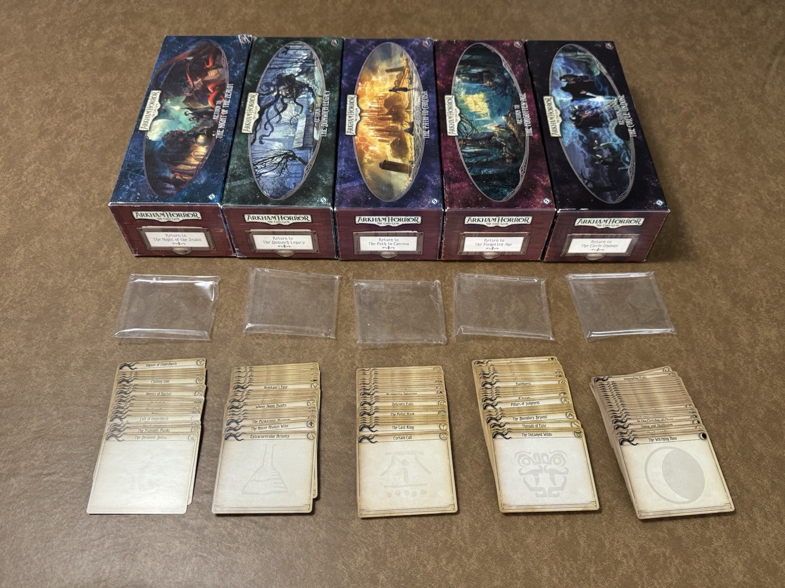 Arkham Horror LCG Lot, Return To Boxes + Dividers, Zealot Dunwich Carcosa + More