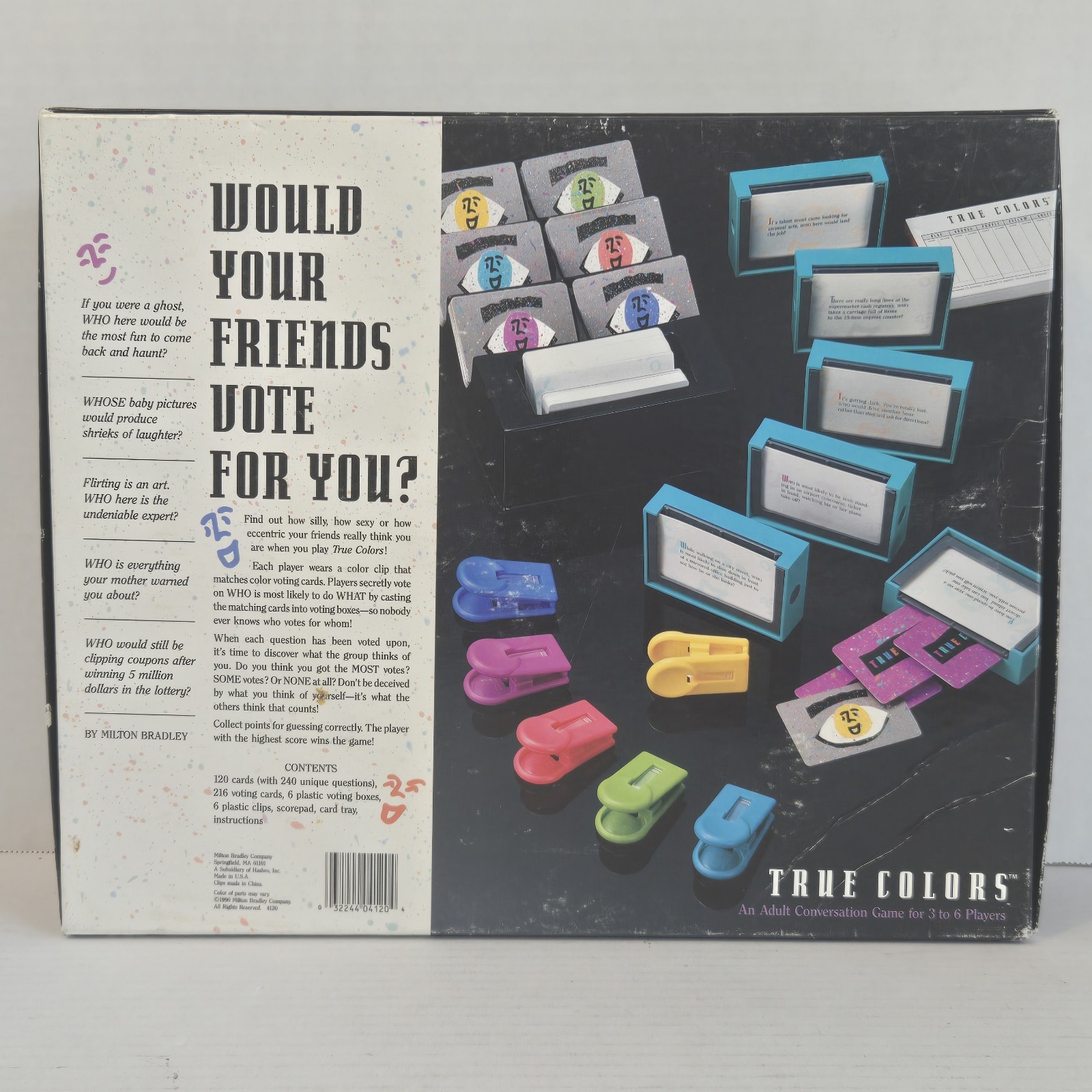 1990 True Colors Card Game Milton Bradley, Made in USA **COMPLETE**