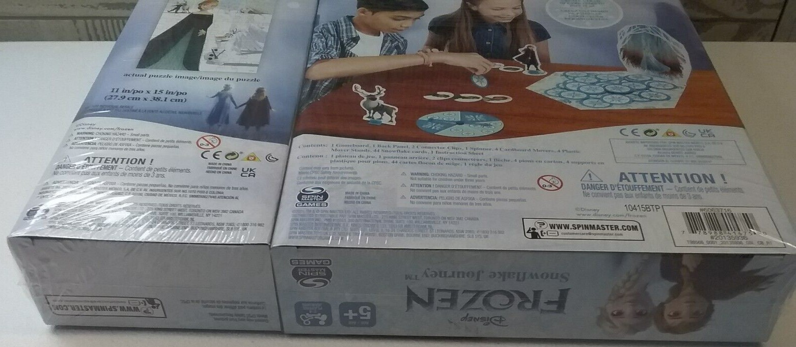 DISNEY FROZEN 2IN1 48 PIECE GLITTER PUZZLE AND SNOWFLAKE JOURNEY BOARD GAME 5+