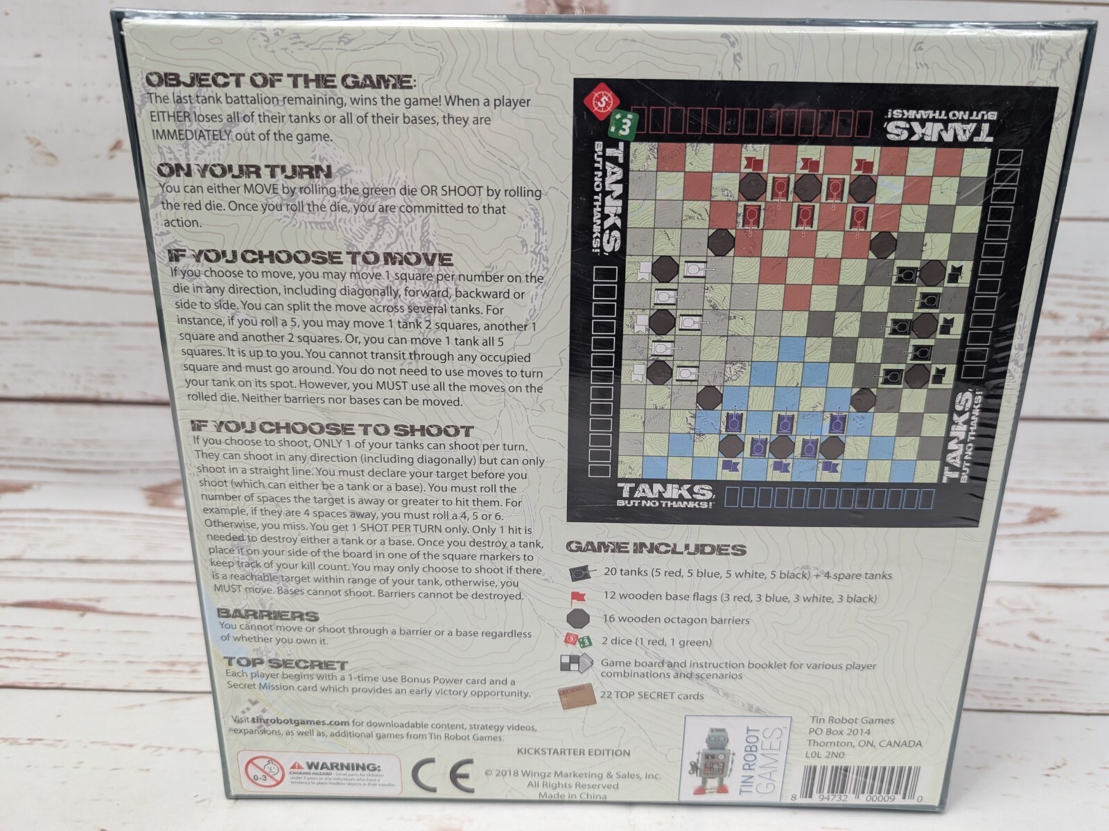 Tanks, But No Thanks! Board Game 2018 Tin Robot Games NIS War Abstract Strategy