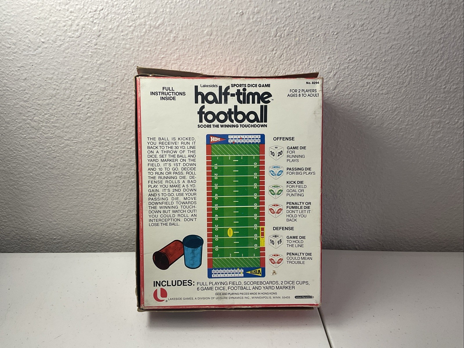 Half-Time Football Game 1979 Lakeside Toys #8294 Sports Dice Game
