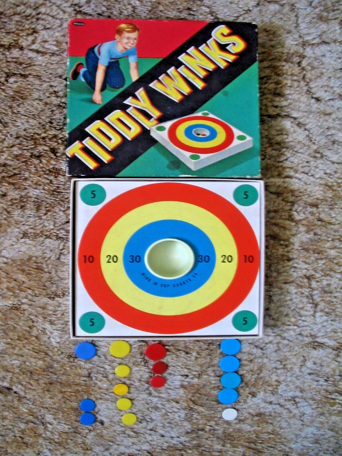 Vintage Bulls Eye TIDDLY WINKS By Whitman Publishing Co 1950’s-60’s