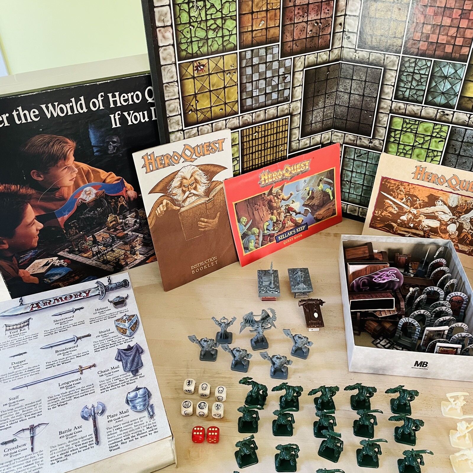 1990 Hero Quest & Kellar’s Keep Quest Pack • Milton-Bradley • Fantasy Board Game
