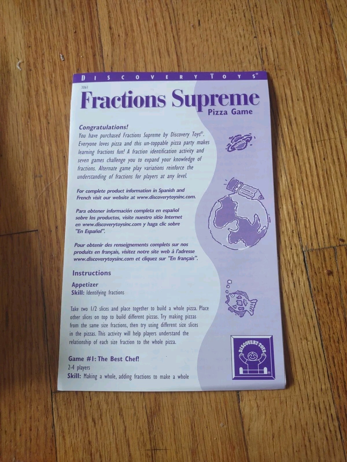 Fractions Supreme Pizza Game Discovery Toys Complete