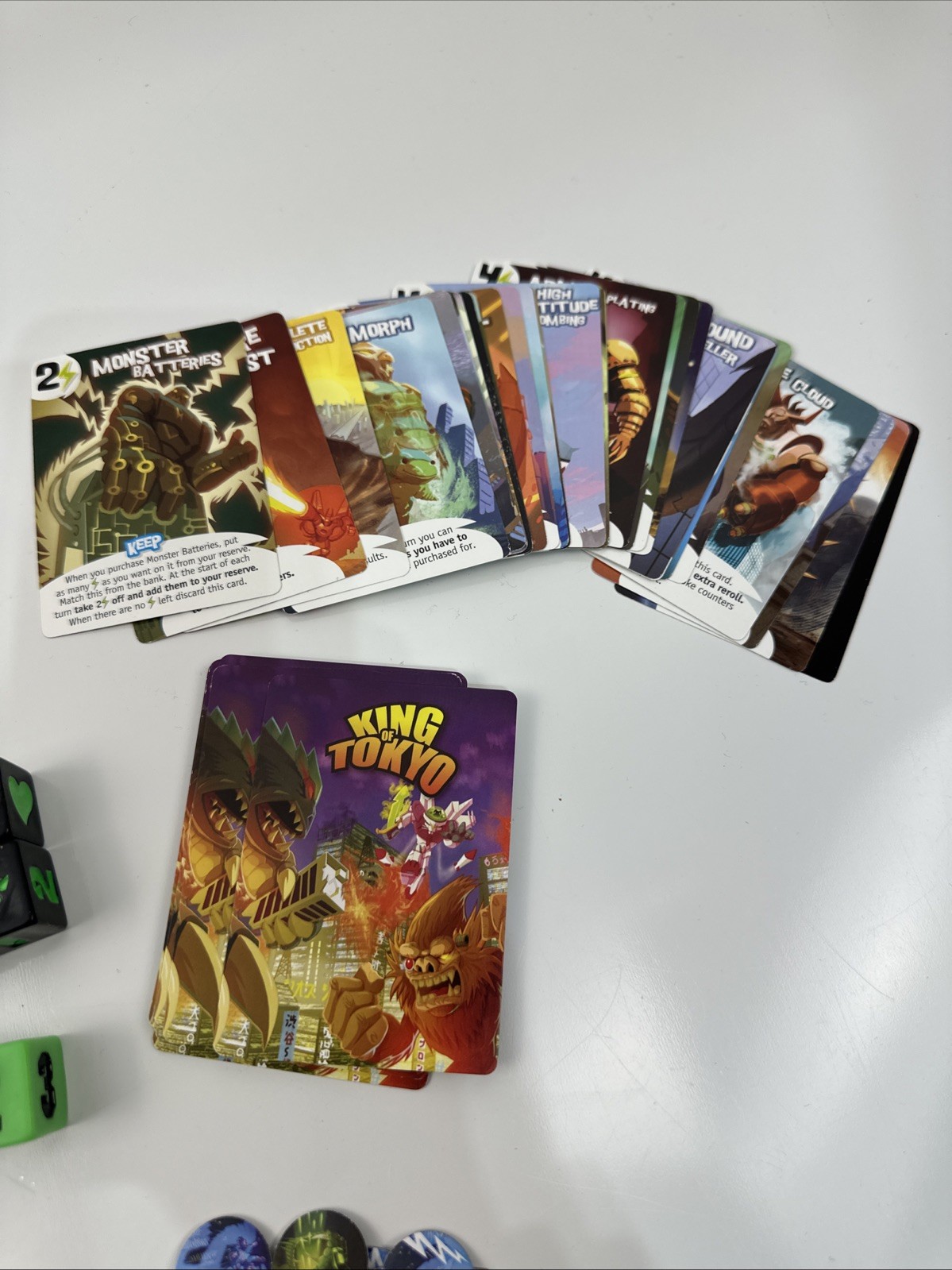 King of Tokyo Board Game + Power Up Expansion – Incomplete Base Cards – Pandakai