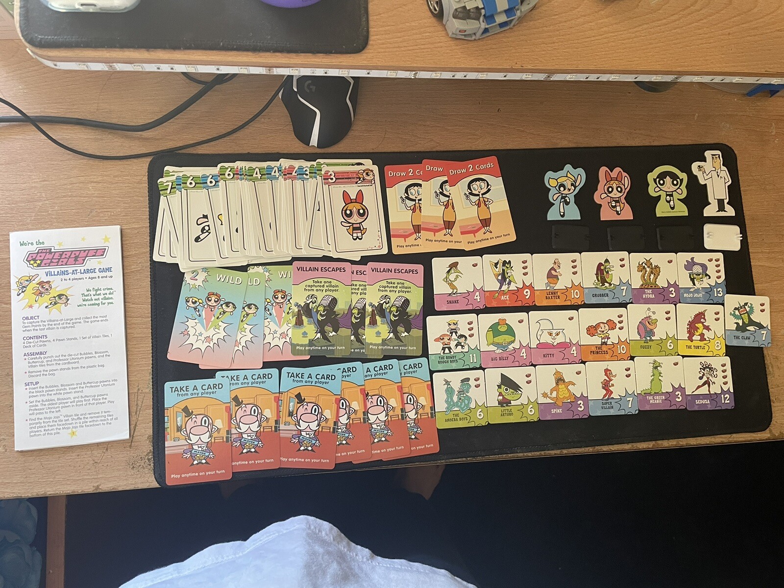 CARTOON NETWORK The Powerpuff Girls Villains At Large VTG Card Game COMPLETE