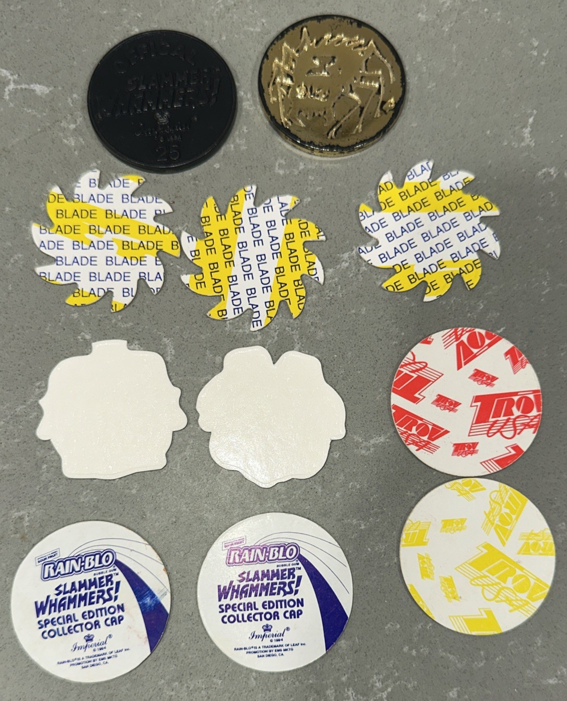 VINTAGE 1990s Lot of 104 POISON Skull Bones Pogs Slammer Whammers Milk Caps