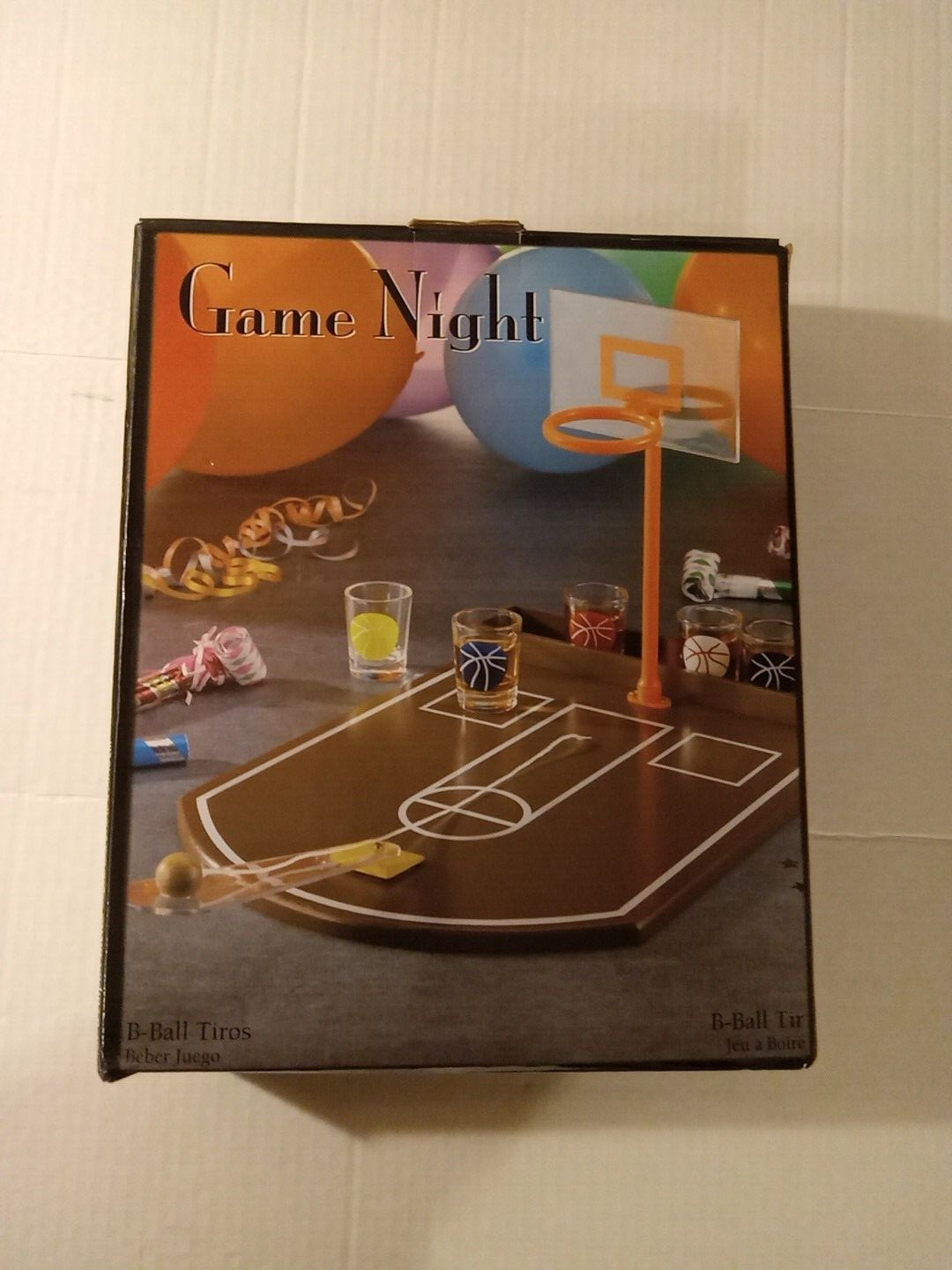 Game Night Basketball Drinking Game – 6 Shot Glasses & B-Ball Game Board
