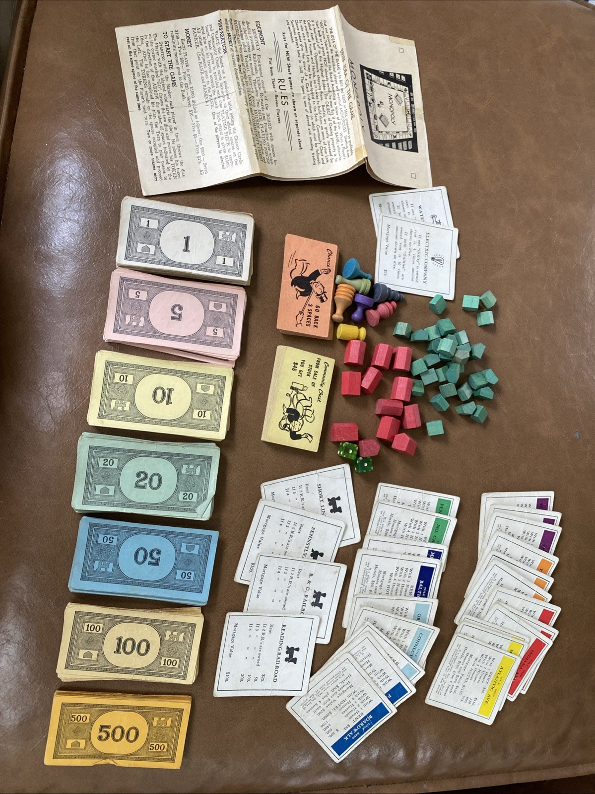 1935 Monopoly Set – Parker Bros. Blue Box, Single Patent No. 2,026,082 – Rare