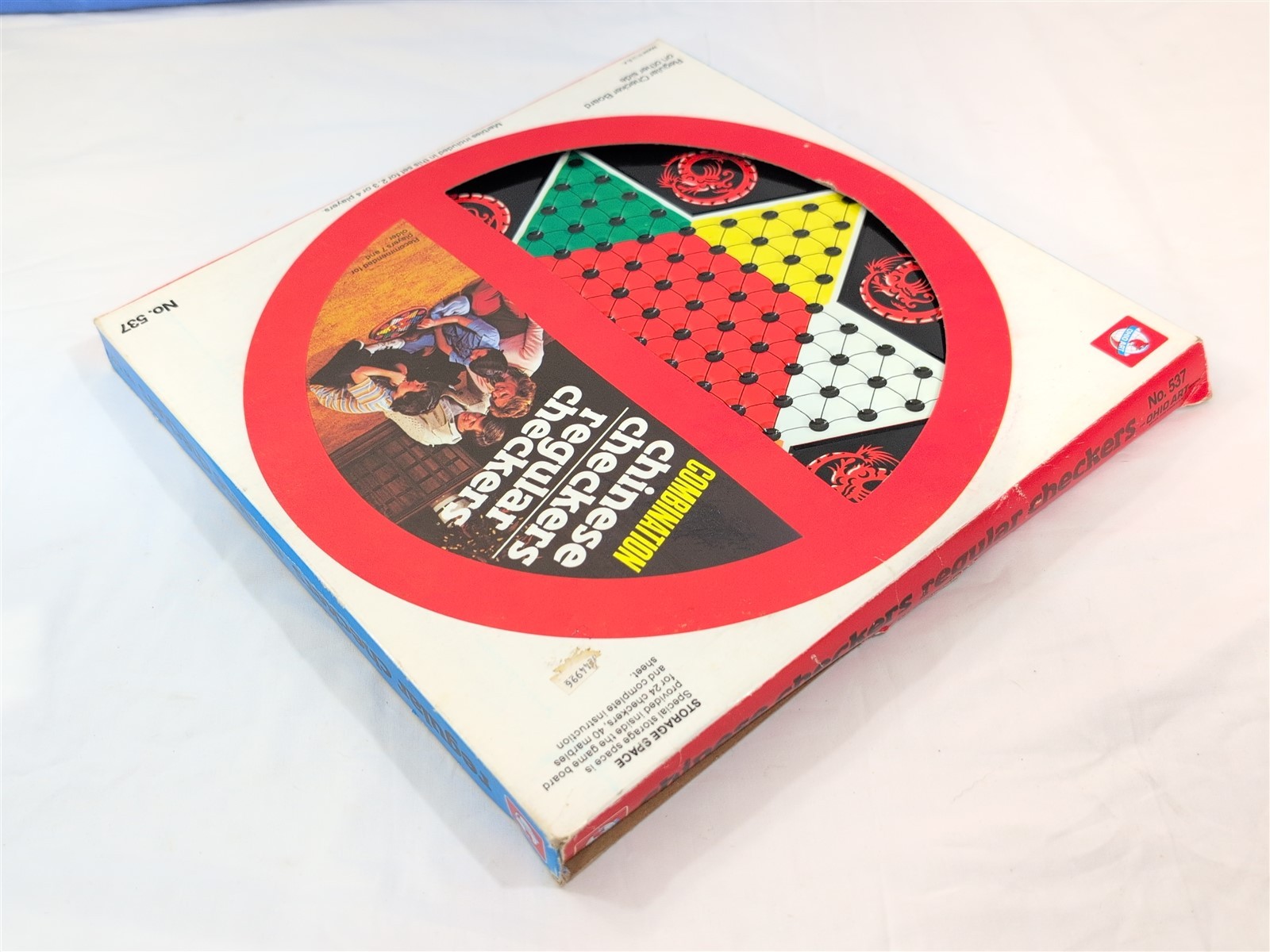 Vintage OHIO ART CHINESE CHECKERS AND REGULAR CHECKERS Game #537-ORIGINAL BOX