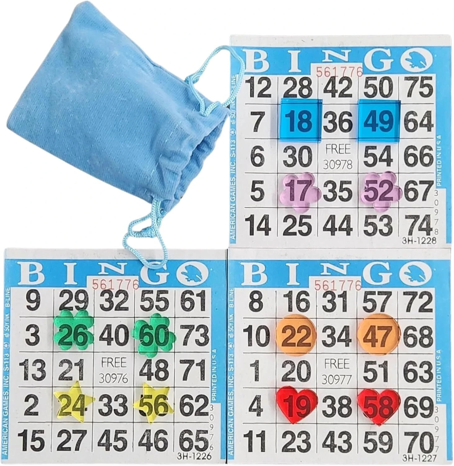 Bingo Waiters Set of 12 with Carrying Pouch