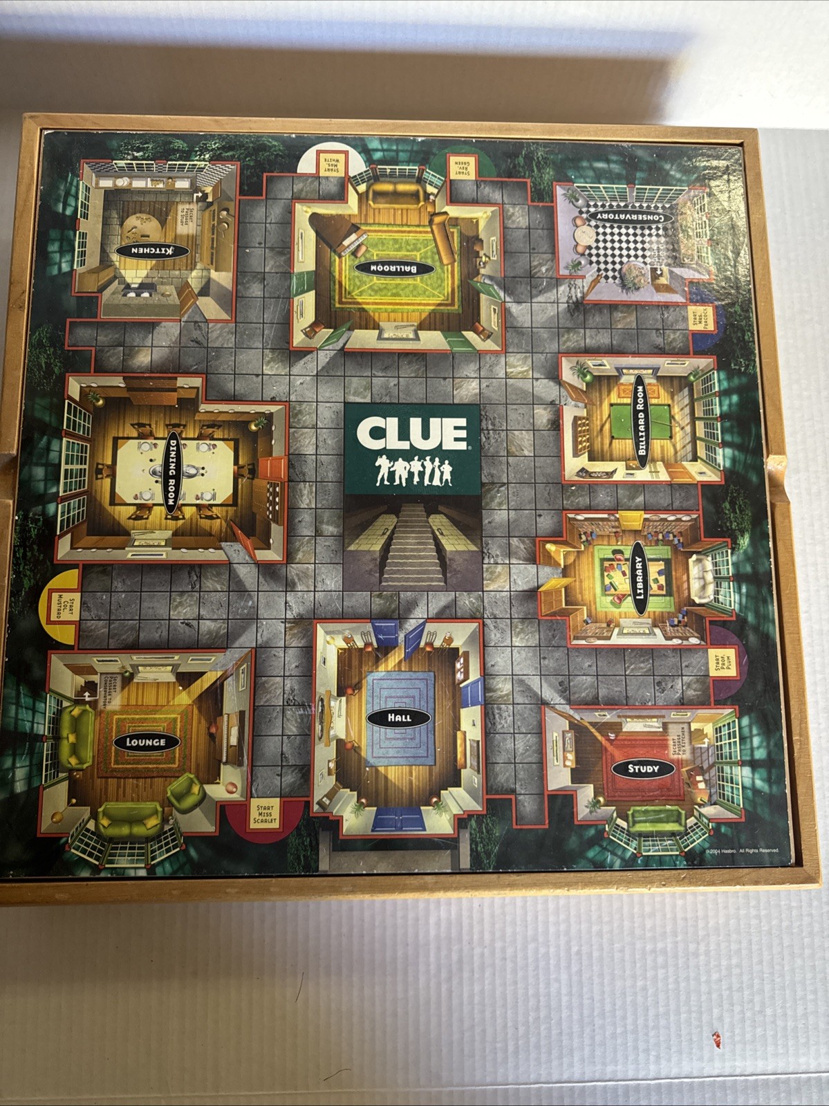 Deluxe Solid Wood Cabinet Monopoly + Clue + 6 Classic Games Chess Checkers Cards
