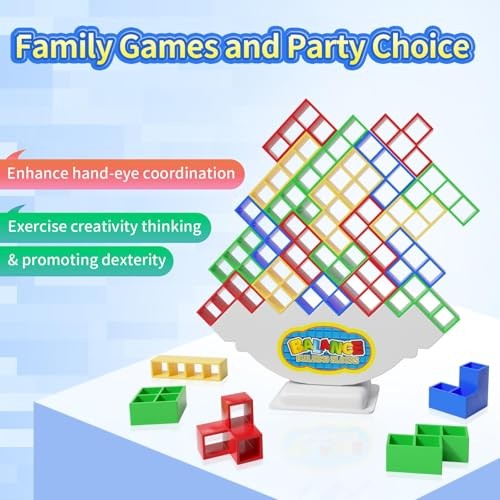 48 Pcs Balance Stacking Blocks Game Kids Family Party Board Toy Gift Set