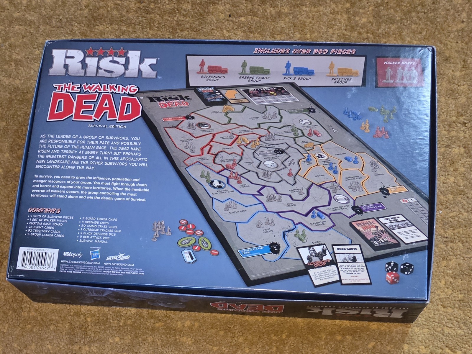 RISK The Walking Dead Survival Edition Board Game by Hasbro 2013 COMPLETE