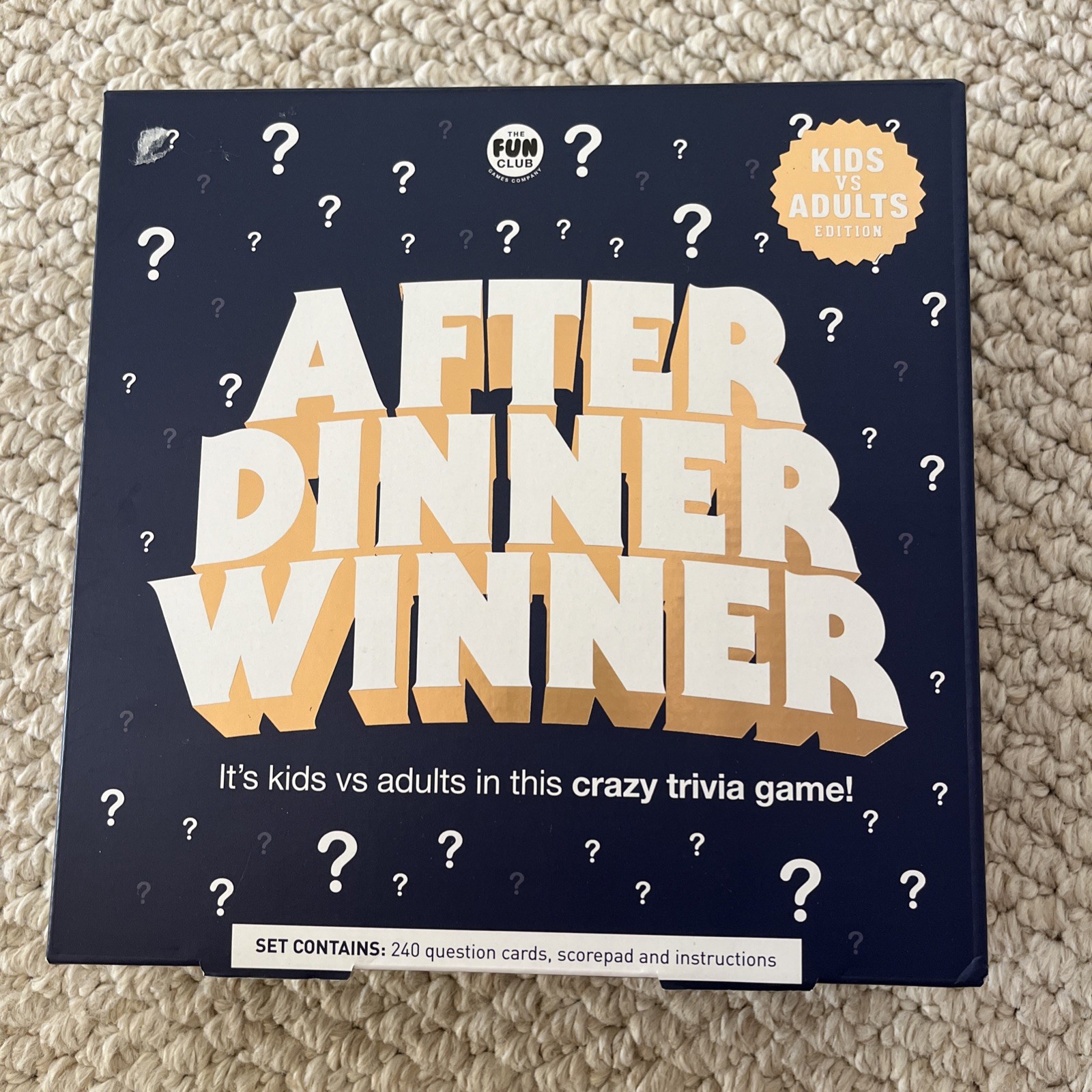 After Dinner Winner Kids Vs Adults Edition, Complete Family Game, 12+ Years