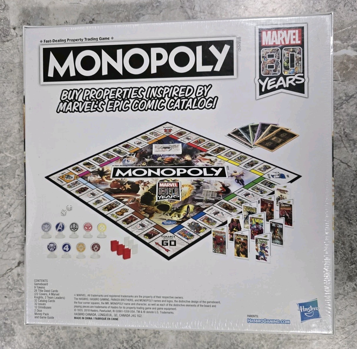 Monopoly Marvel 80 Years Edition Board Game Ages 8+ Hasbro