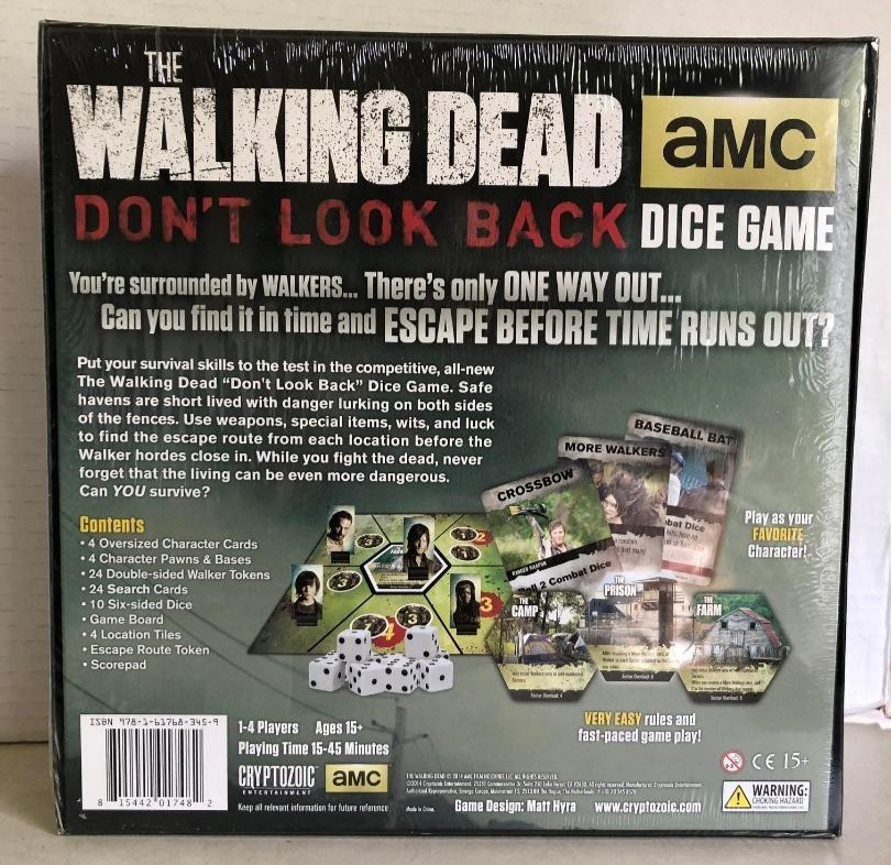 The Walking Dead “Don’t Look Back” Dice Game Cryptozoic TV Series New Sealed