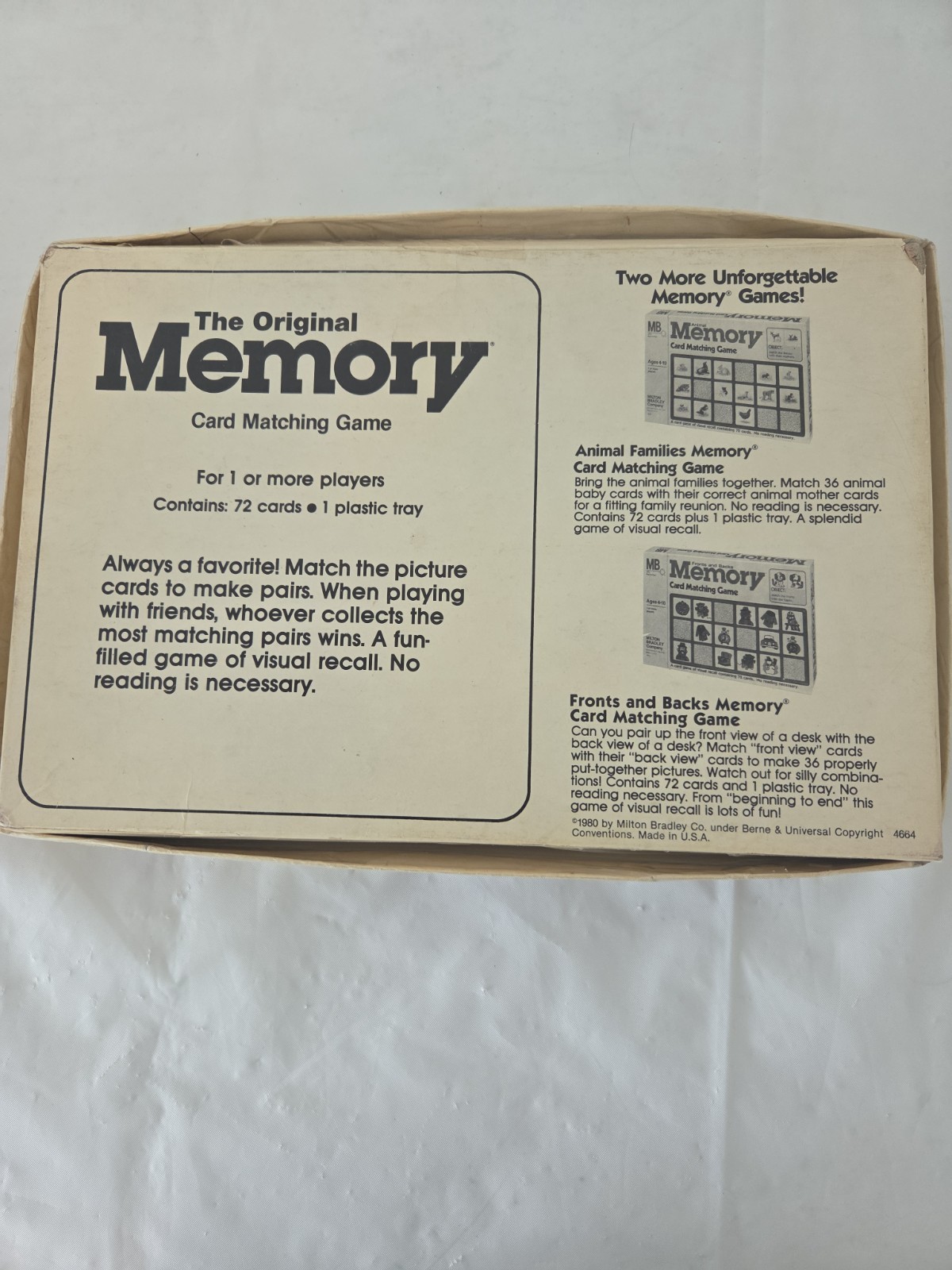 Vintage 1980 Original Memory Card Matching Game Milton Bradley 33 Pairs READ