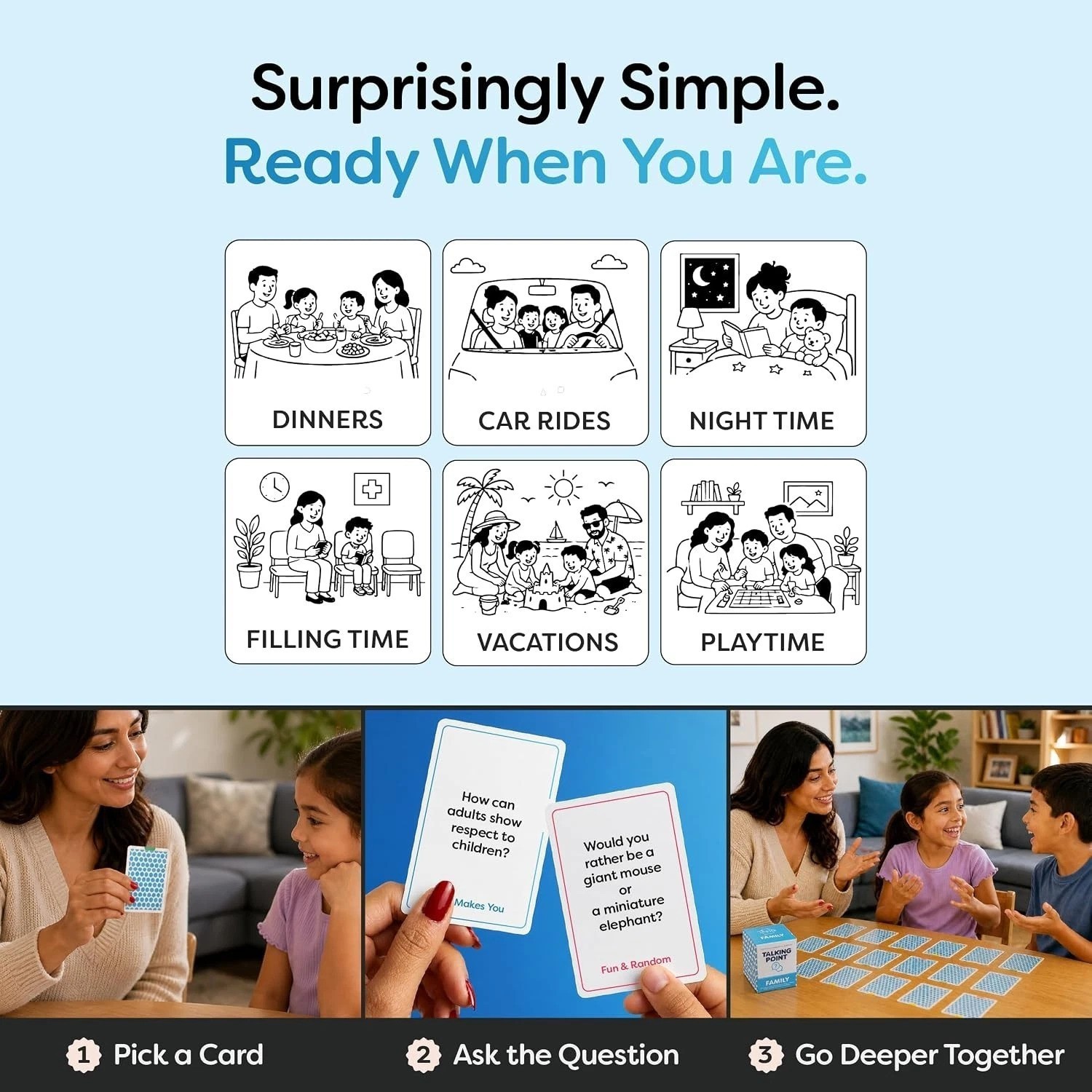 200 Family Conversation Cards for Kids & Adults – Put Down the Phones & Conne…