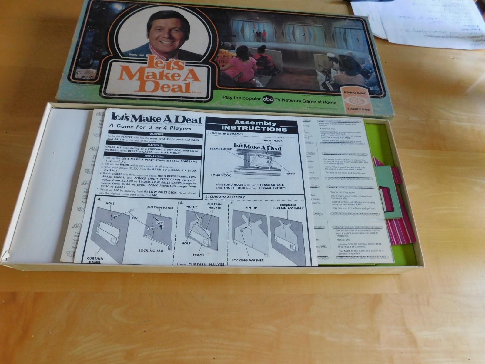 1974 Let’s Make A Deal board Game – Monty Hall by Ideal Toy Corp Complete