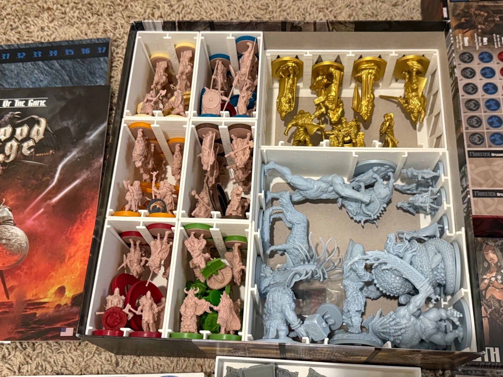 CMON Blood Rage Kickstarter Exclusives Board Game Lot + Expansions + Insert