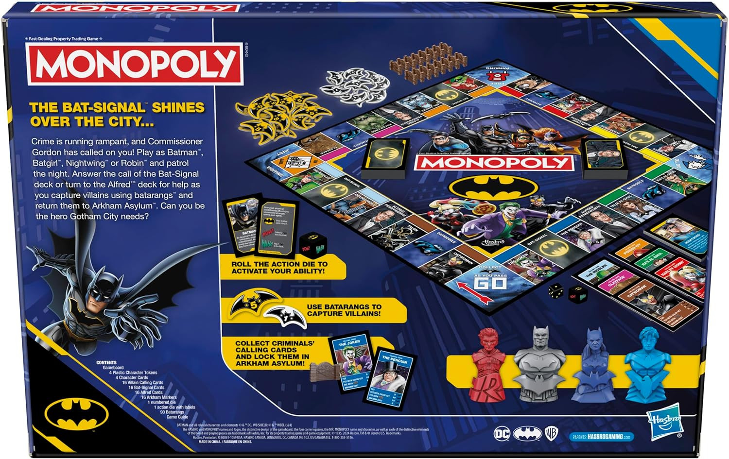 Monopoly Batman Edition Board Game | Monopoly Game for Batman Fans | Ages 8 and