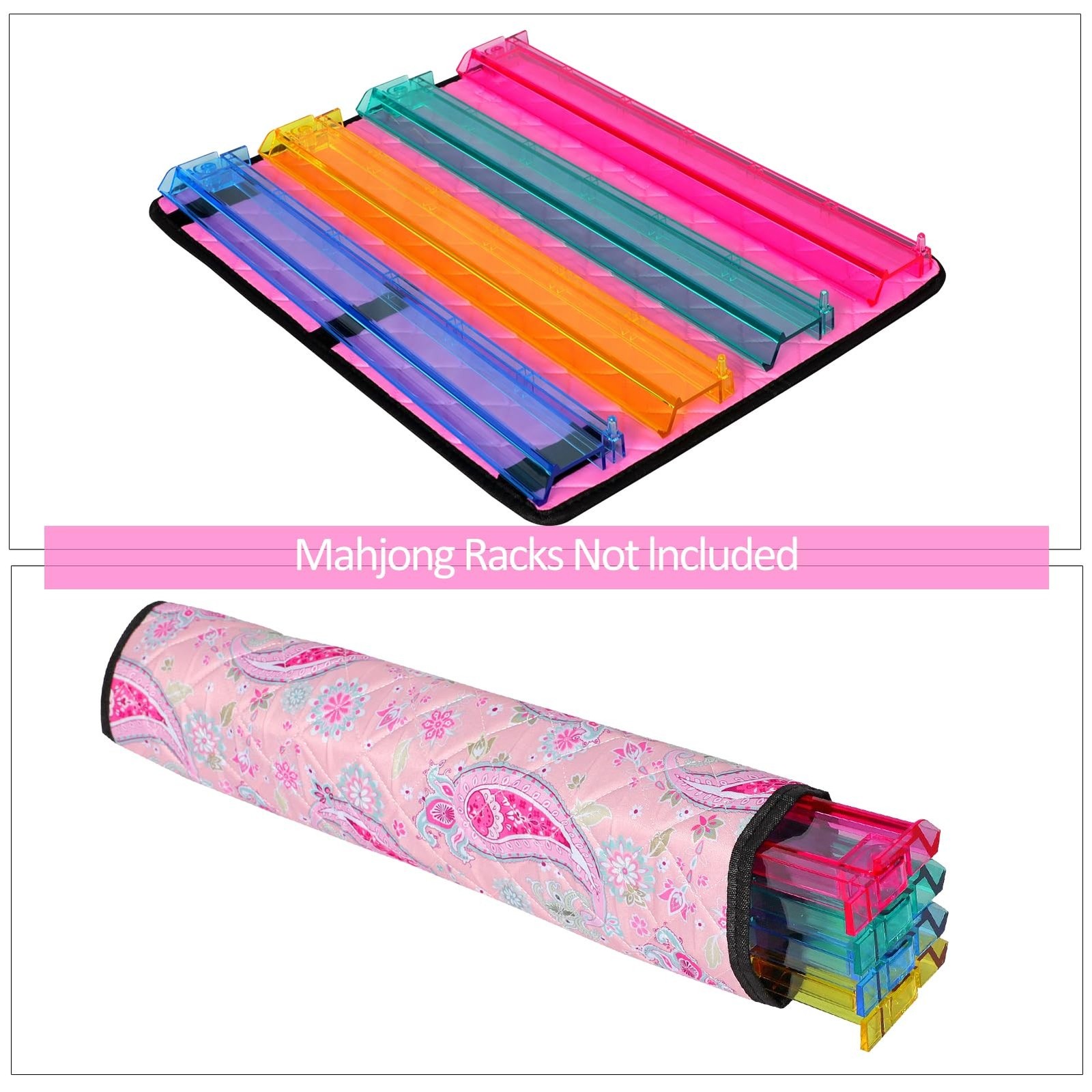 Pink Mahjong Bag(Empty Bag Only), American Mahjong Set Carrying Bag with Two …