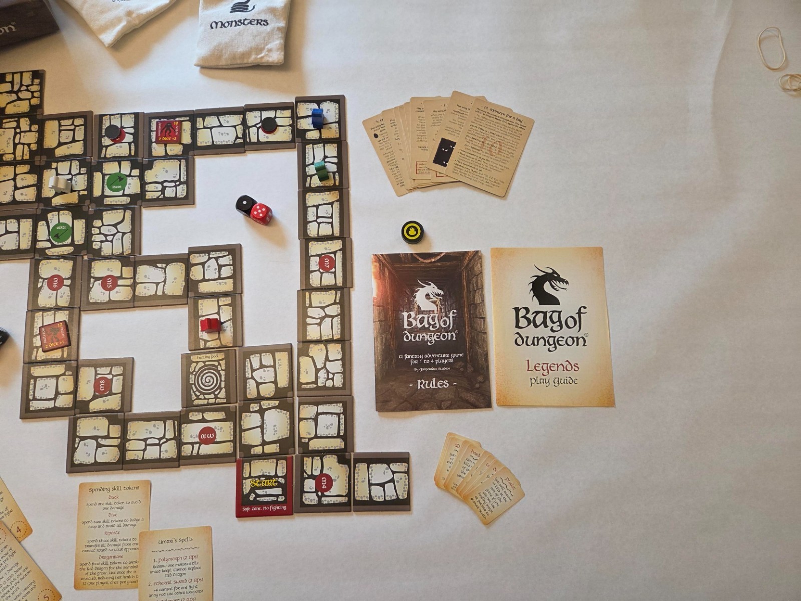 Bag of Dungeon Board Game + Legends Expansion Gunpowder Studios Complete (LOT)