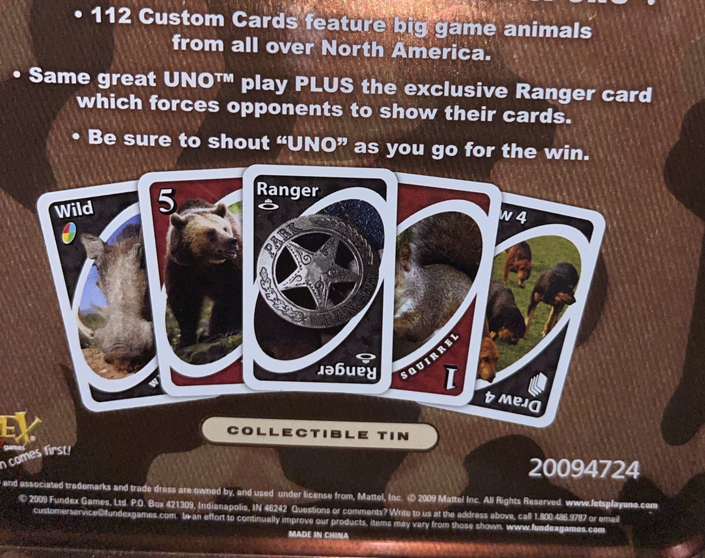 UNO Outdoor Collector’s Edition Card Game in Tin NOB 2+ Players