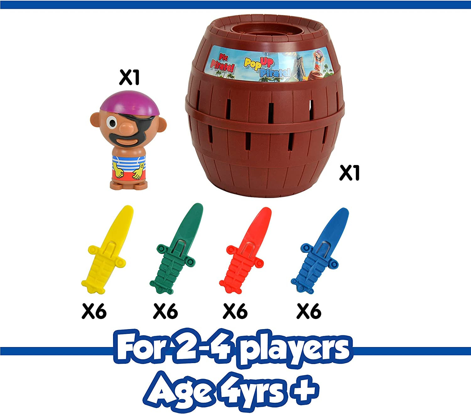 TOMY Pop-Up Pirate Board Game – Fun Family Game Night Activity for Kids Ages 4+