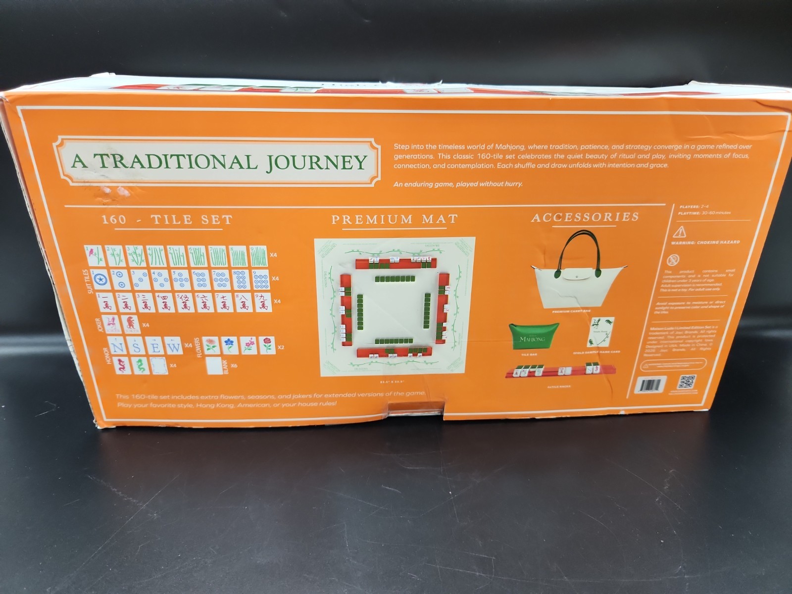 NEW Maison Lude Mahjong Limited Edition 160 Tile Set Premium Mat, Leather Bag
