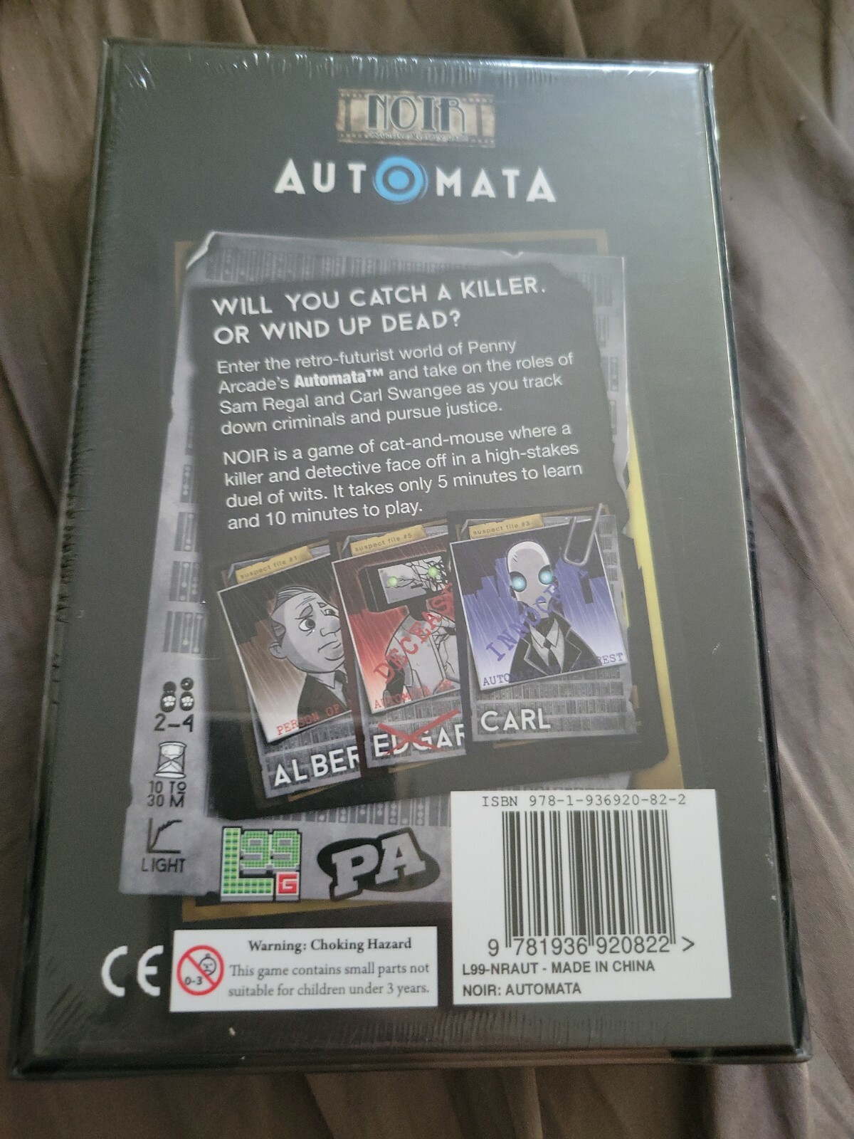 “AUTOMATA”: NOIR DEDUCTIVE MYSTERY CARD GAME – LEVEL 99 GAMES – BRAND NEW. S17