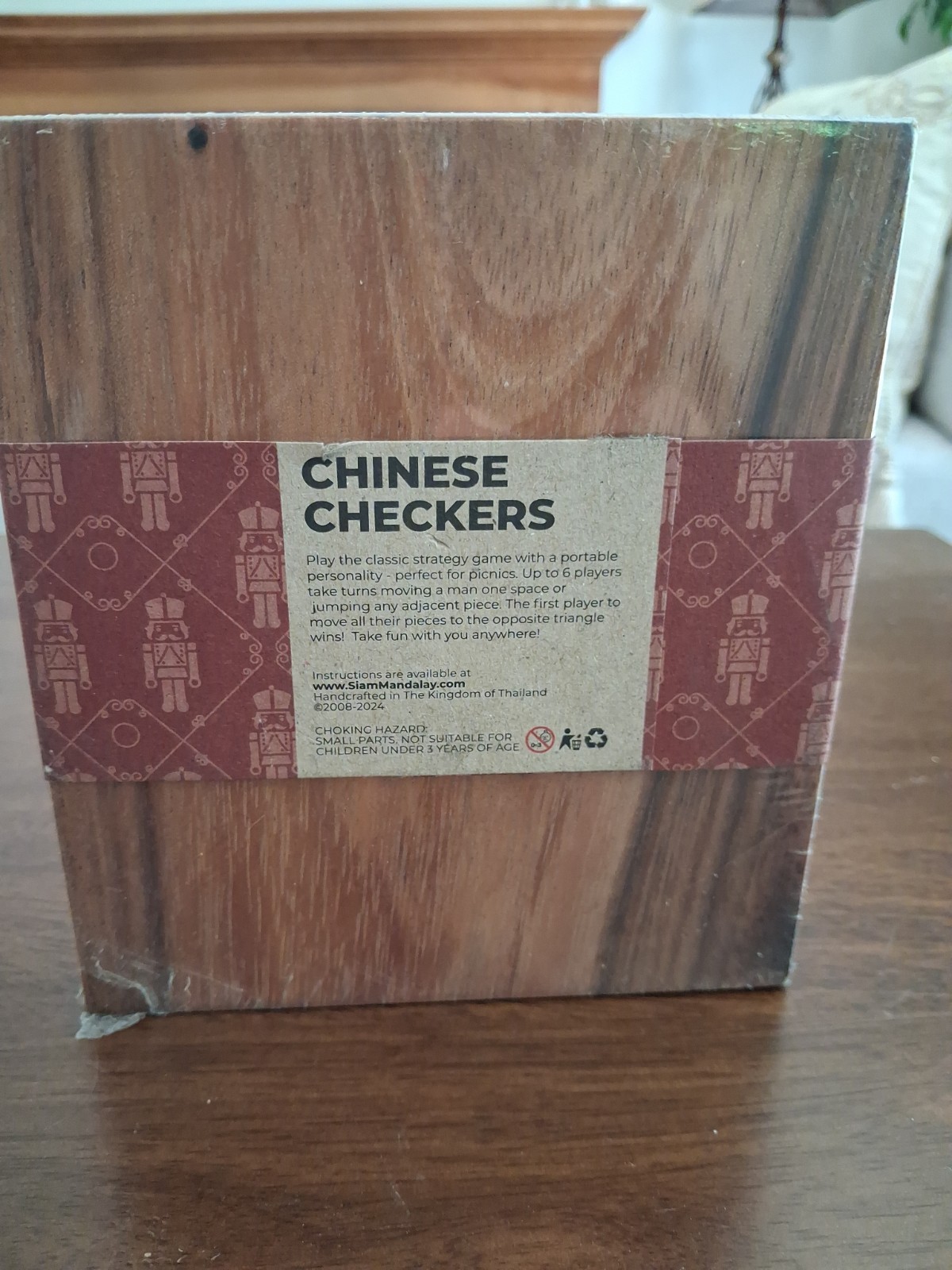 CHINESE CHECKERS Travel Size HANDCRAFTED WOOD PUZZLE Made In Thailand NEW SEALED