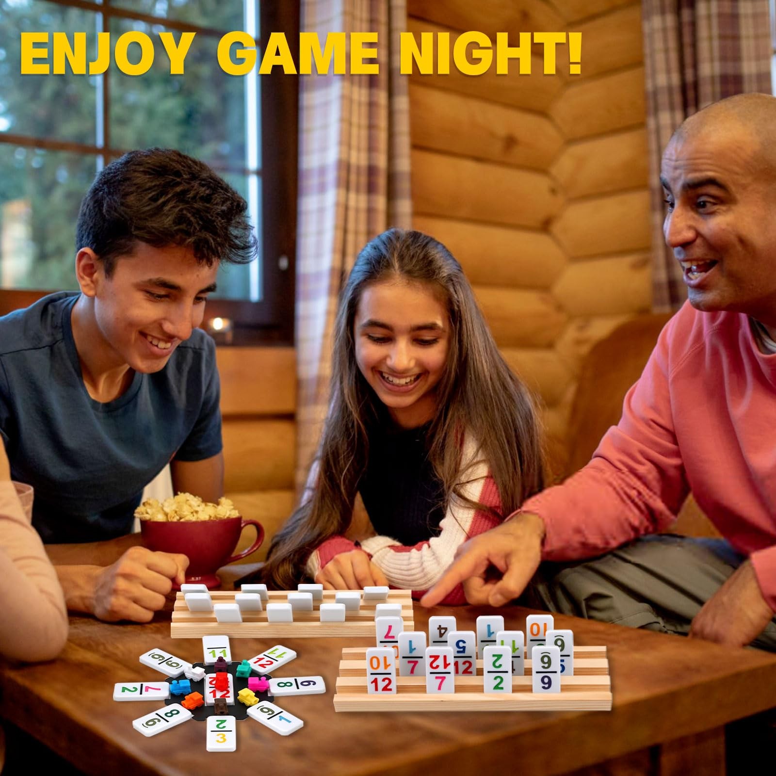 Doreimi Mexican Train Dominoes Set Numbers and 8 average size, Multicolour