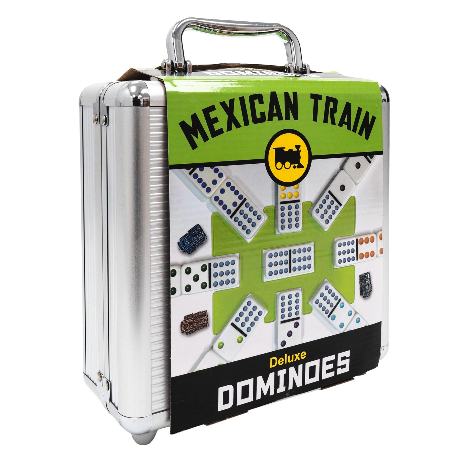 Front Porch Classics, Mexican Train Domino Set On-The-Go Aluminum Carrying