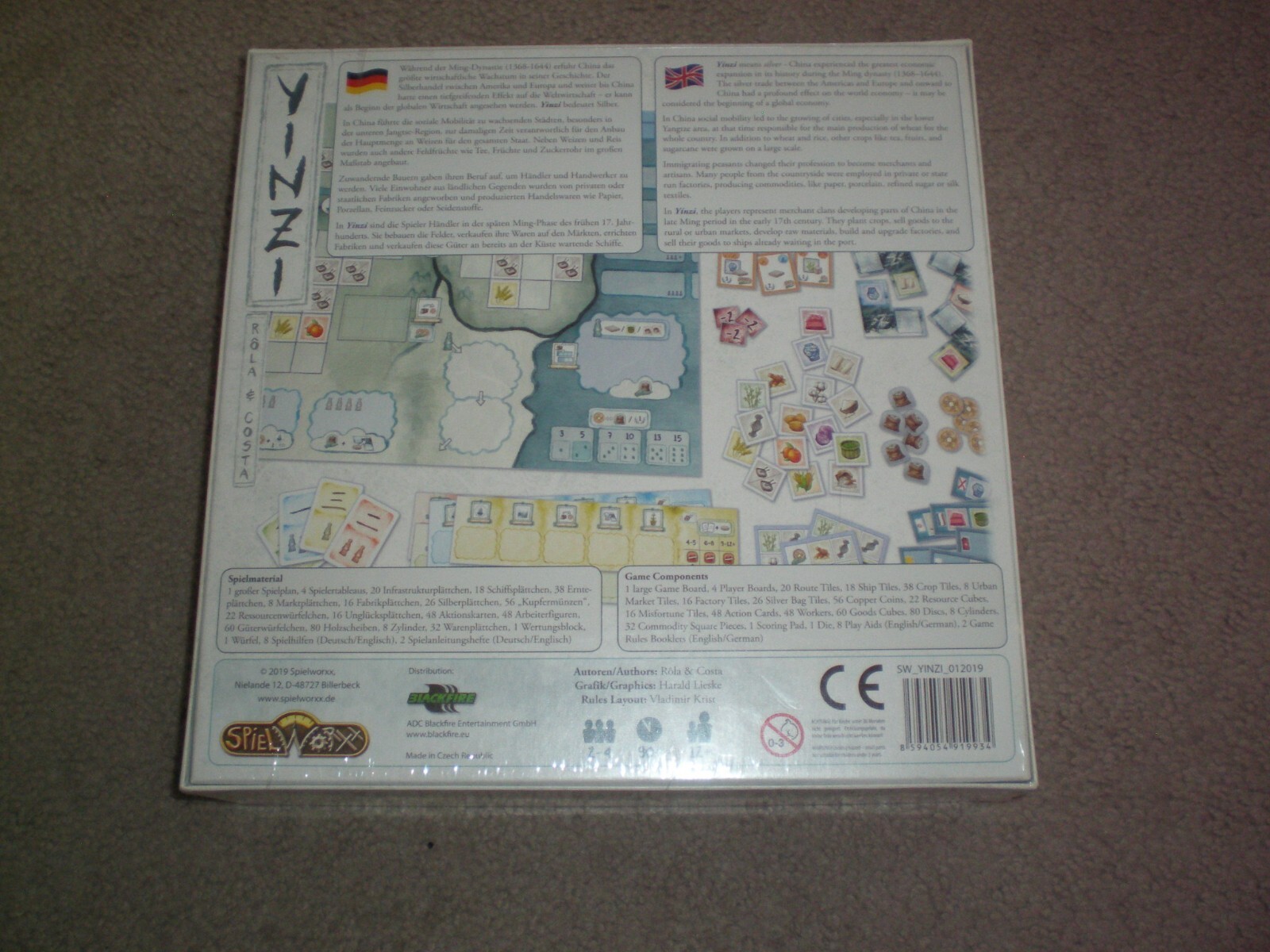 Yinzi Board Game Spielworxx 1st Edition Brand New & in Shrink Rola & Costa