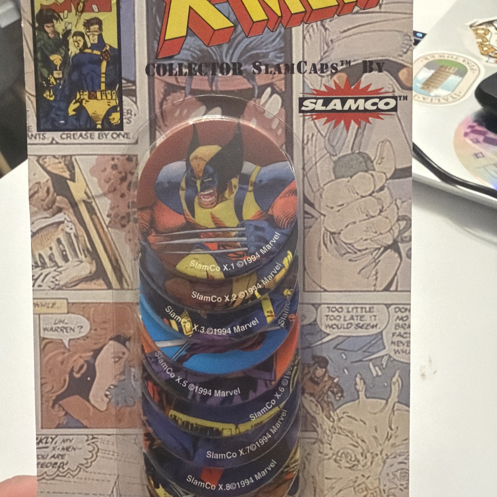 Vintage 1994 Slamco Marvel X-Men Pogs, Slammer, NIP