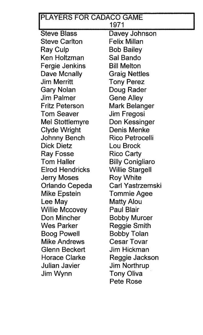 Players for 1971 Cadaco All-Star Baseball Game 61 Pre-Cut discs