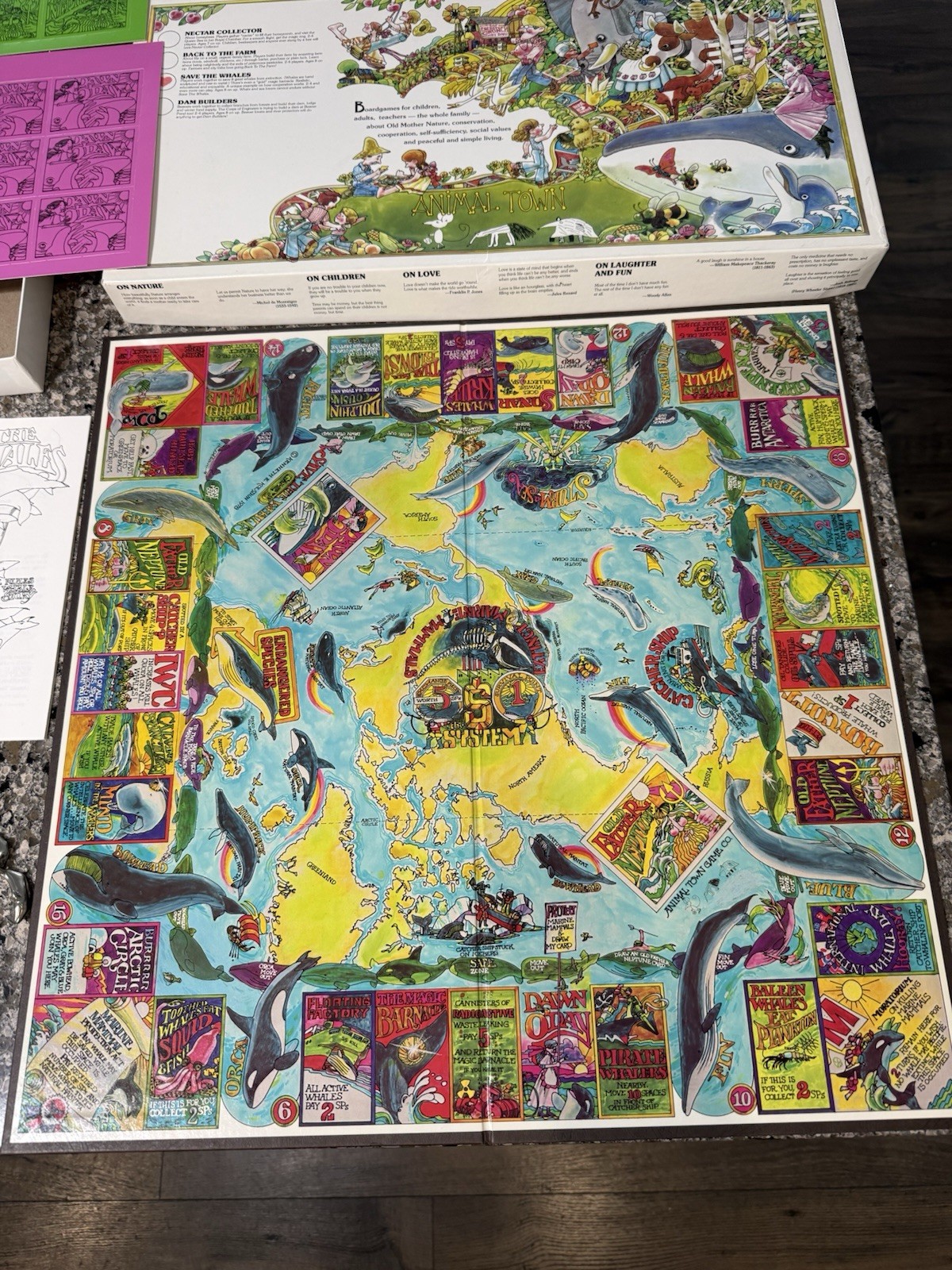 Animal Town: Save the Whales Board Game 1978 Hearth Song Inc. Vintage COMPLETE
