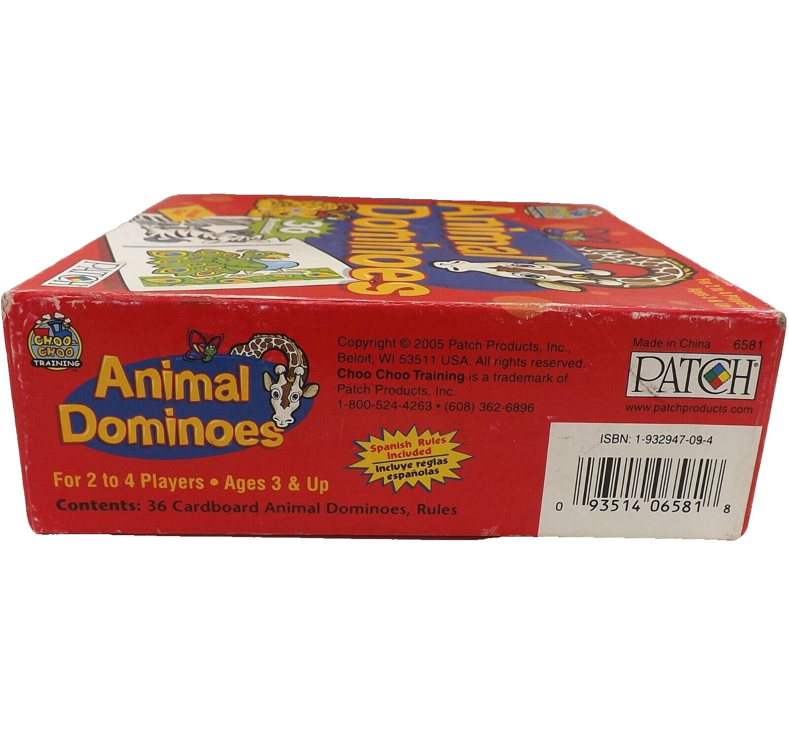 Wild Animal Dominoes Cards 36 Match Kids Game 2005 Patch Products Vintage