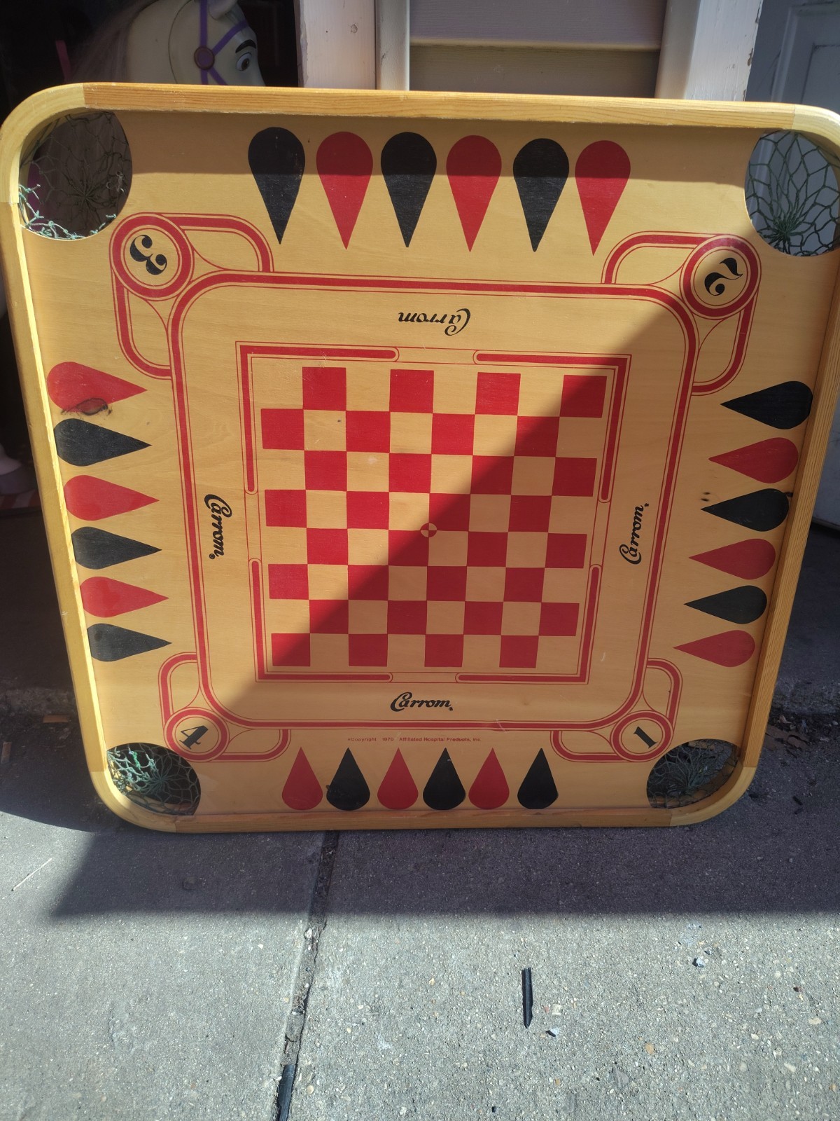 Vintage 1970 Carrom Double Sided Game Board . Game Room/man Cave.