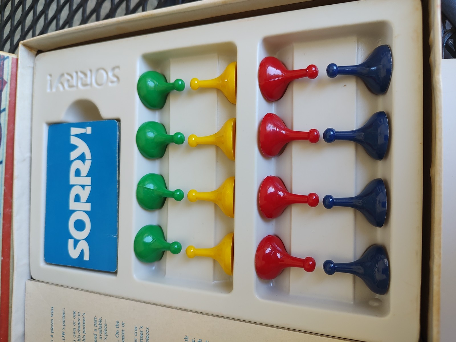 Vintage Sorry! Board Game Complete Classic Parker Brothers Hasbro 1972 Edition