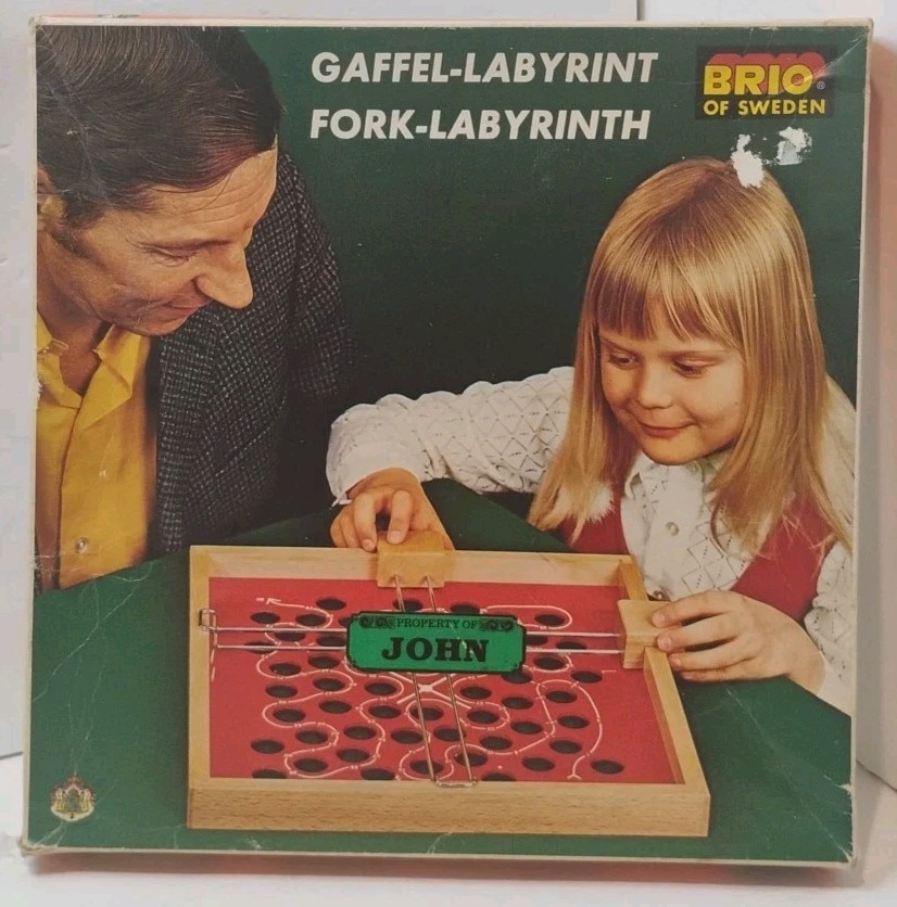 RARE Vintage 1971 Brio Of Sweden Fork-Labyrinth Board Game Gaffel-Labyrint