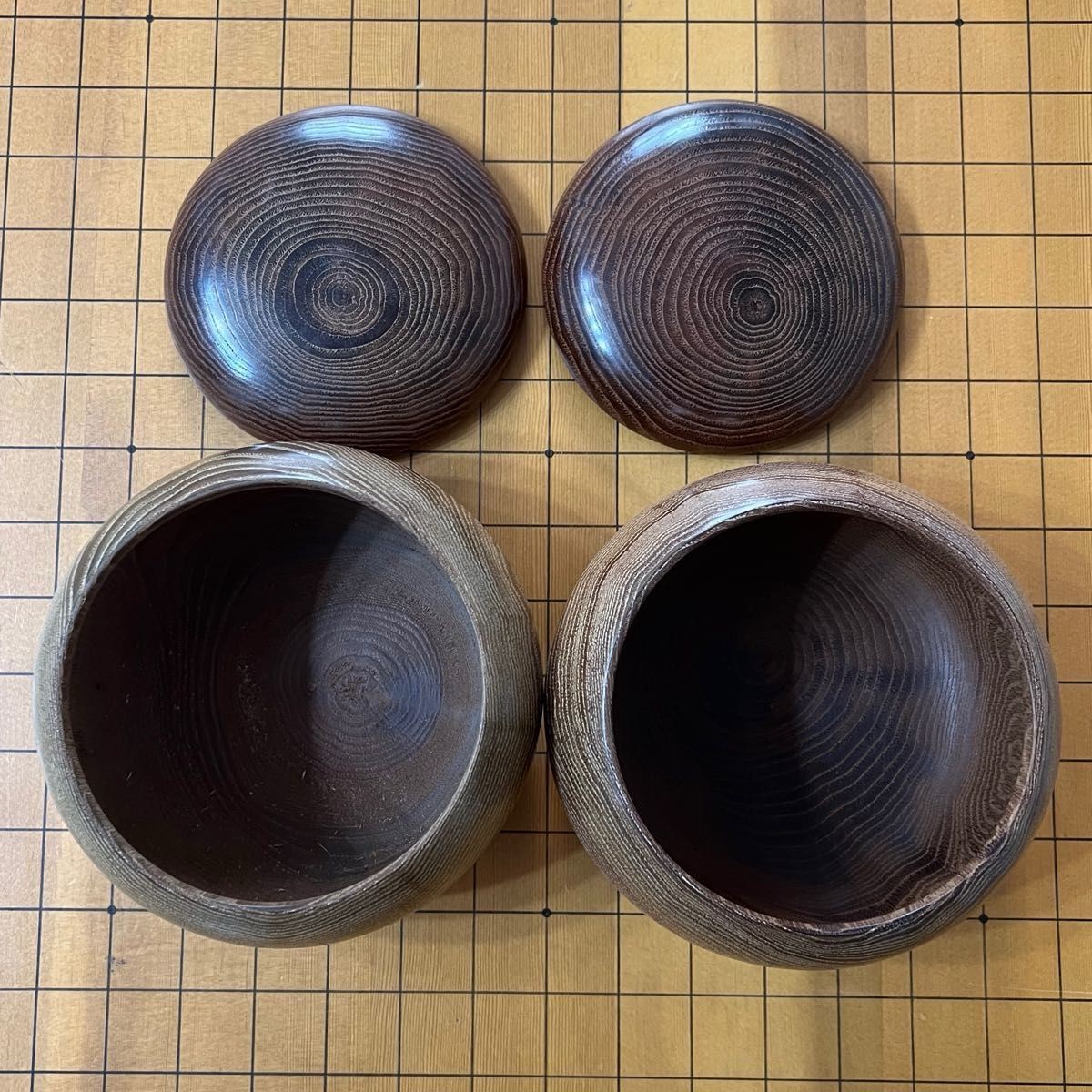 Go Stones Clam Shell 180 Black 181 & Go Bowl Set Japan Vintage [No Go Board]