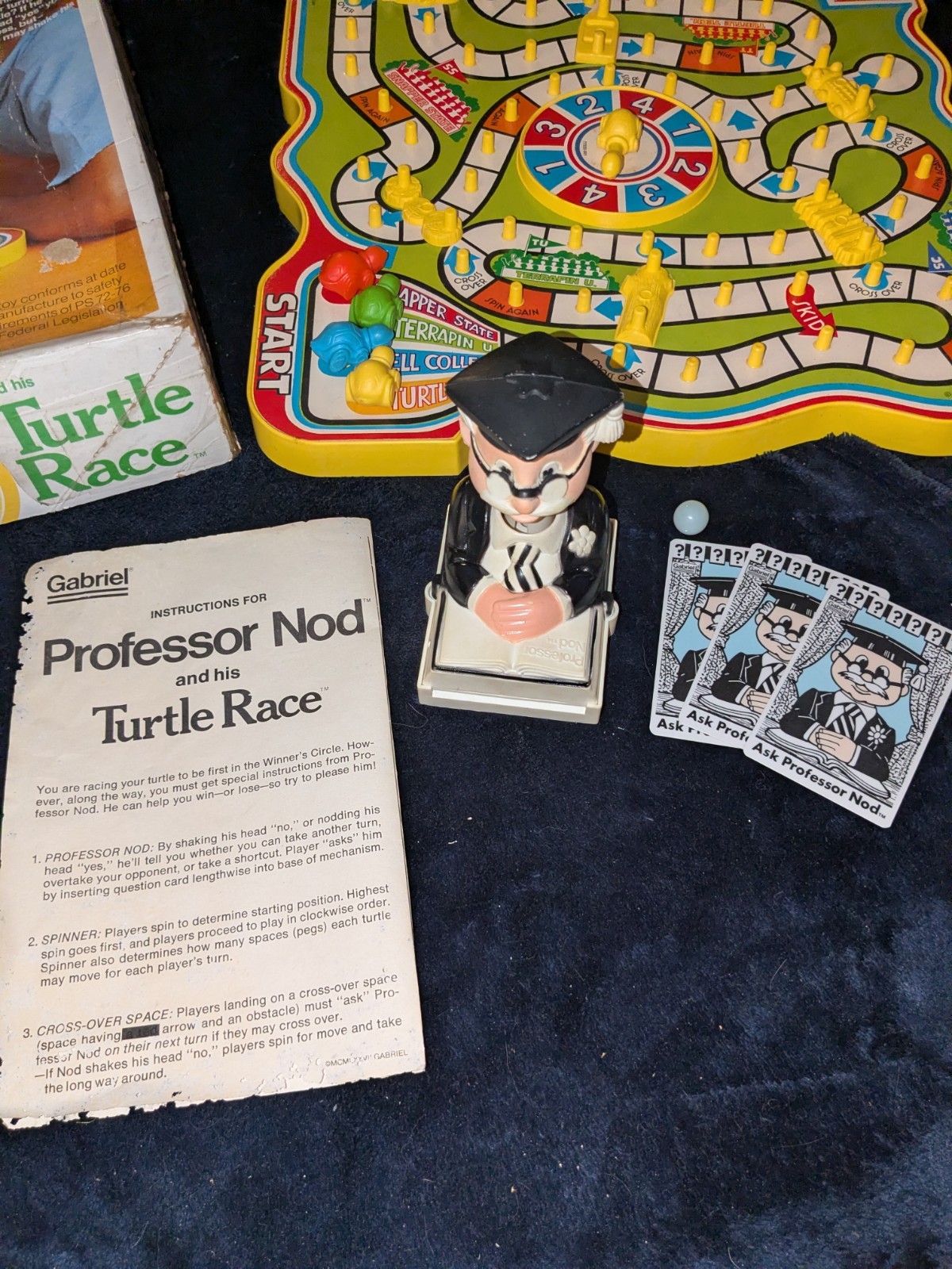 Vtg 1977 Gabriel Professor Nod & His Turtle Race Board Game Complete