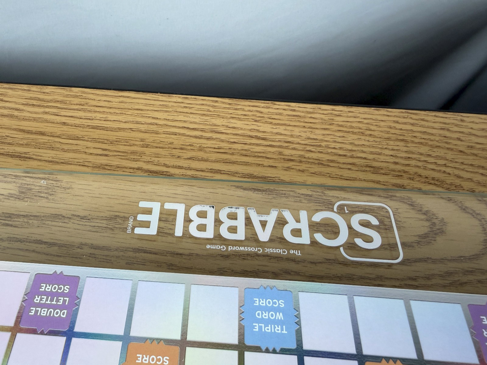 SCRABBLE AURA Glass Game WS Game Rotating Board Lazy Susan Open Box