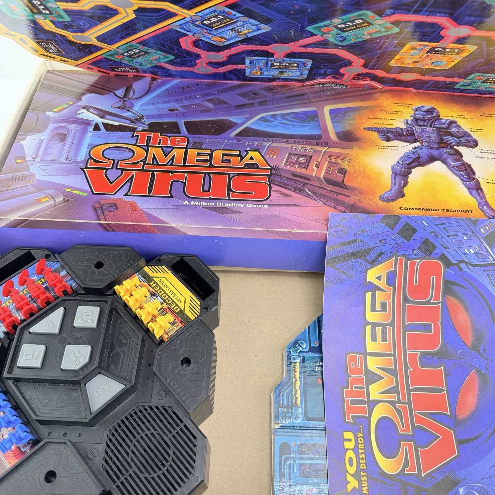 Vintage The Omega Virus Talking Electronic Board Game 100% Complete -Tested 1992